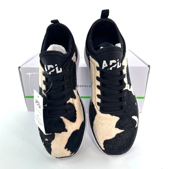 APL Women's Deep Brown White Cow Iconic Phantom Sneakers Size 6.5 - Picture 4 of 9
